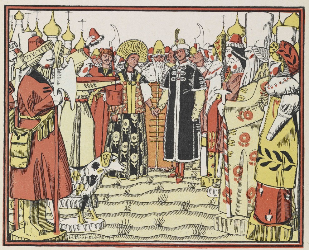 иллюстрации Ивана Яковлевича Билибина, сказка Александра Рославлева, деревянный царевич